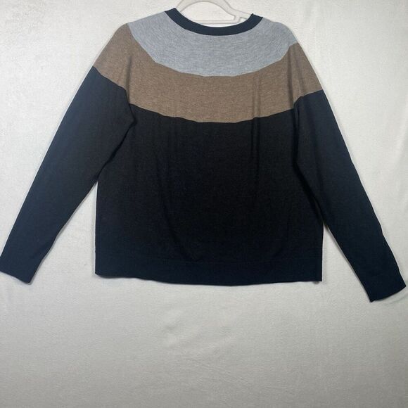 Smartwool Women’s Edgewood Colorblock Crew Sweater Size L SW016649 Merino Blend - Picture 2 of 10